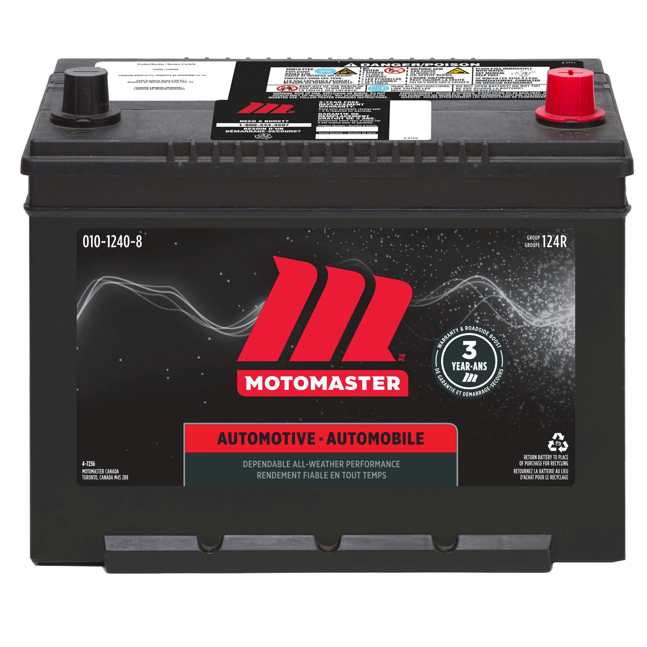 MOTOMASTER Group Size 124R Battery, 660 CCA