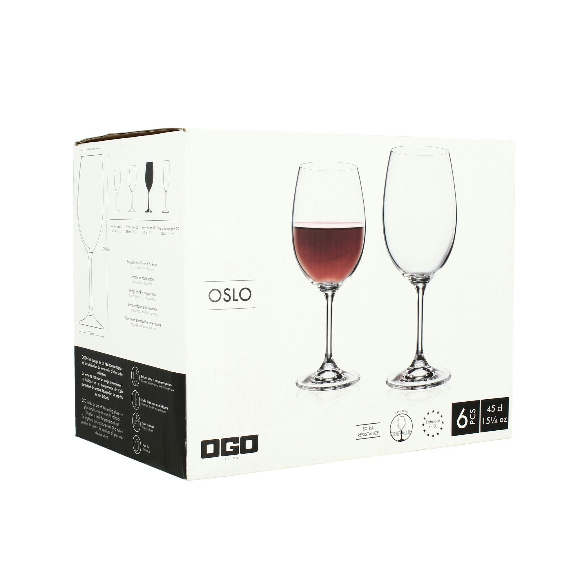 VERRE OSLO - Boîte de 6 verres à vin 45cl