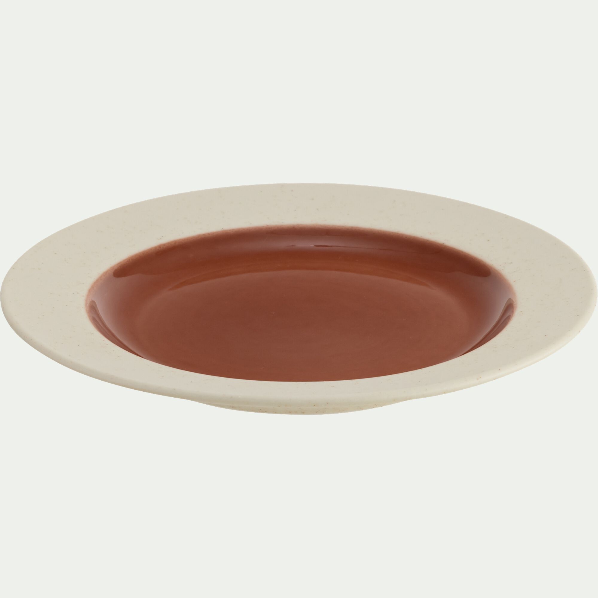 TROIA - Assiette à dessert en grès D20cm - terracotta