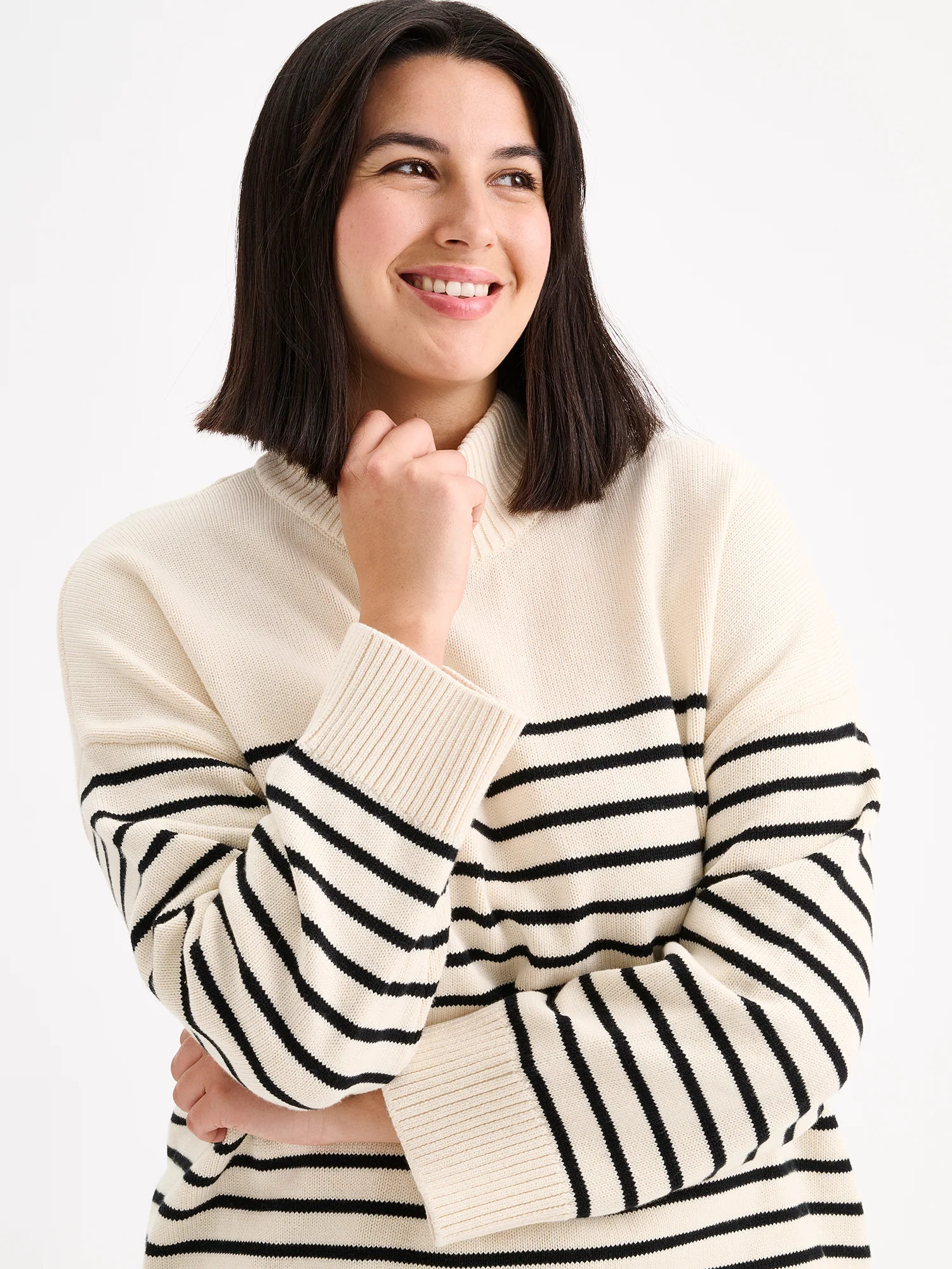 MIRA neuletunika - mustavalkoinen