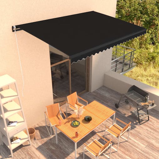 NNEVL Manual Retractable Awning 450x300 cm Anthracite