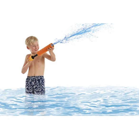 Wasserpistole, orange/gelb/blau, Reichweite: 9 m