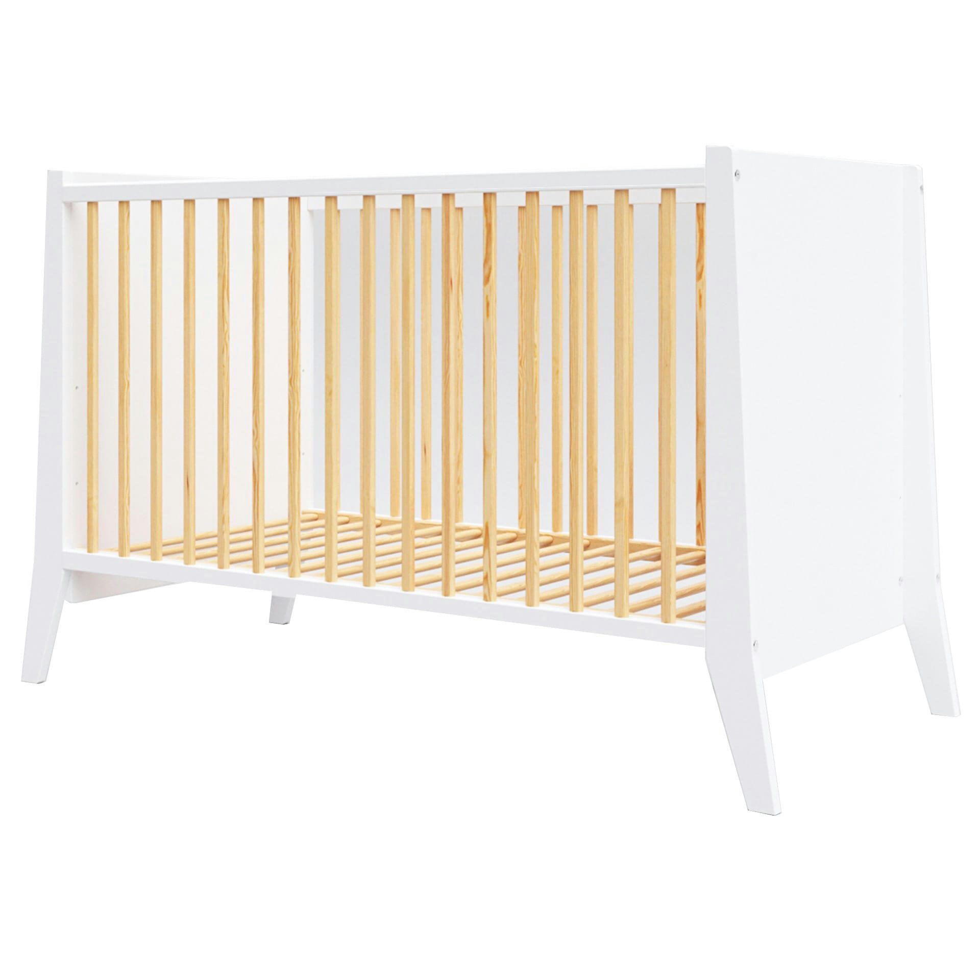 ZOÉ - Lit bébé évolutif en bois blanc et pin - 120x60 cm