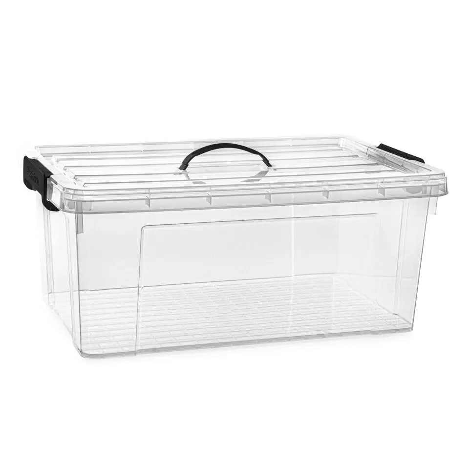 Plasticforte Opbergbox met deksel - grijs - 39L - kunststof