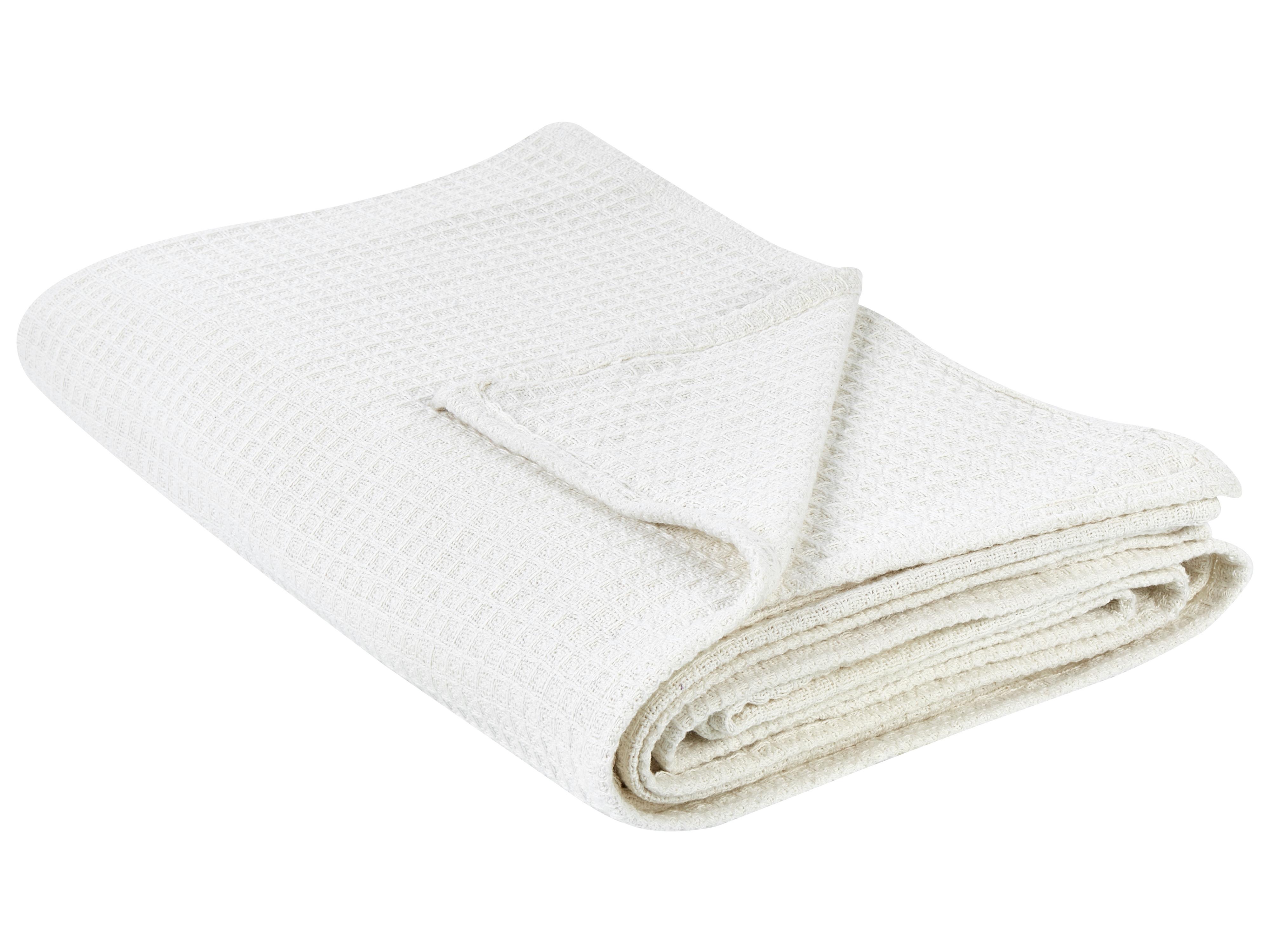 Bedspread RAGALA Cotton 200 x 220 cm Light Beige
