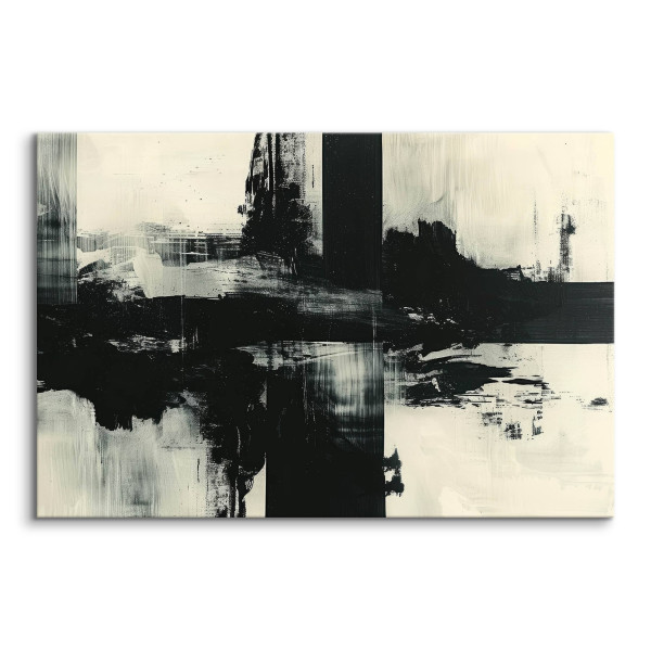 Obraz Abstrakcyjny Akwarelowy Czarny Wzór 30x20cm