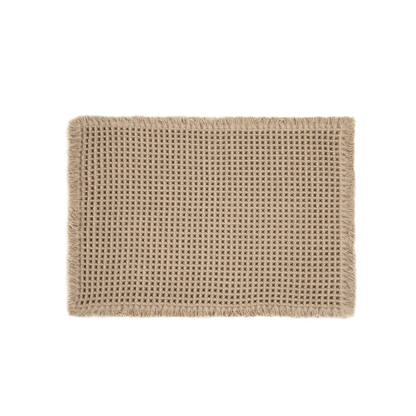 Dywanik łazienkowy VAFFEL beżowy o waflowej teksturze 40x60 cm HOMLA