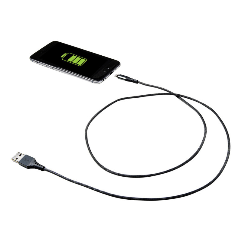 Câble USB Lightning en nylon 1 m noir CELLY