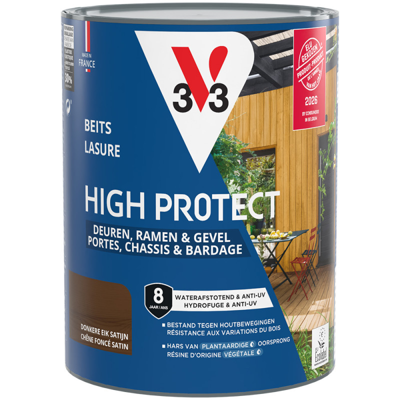 Lasure pour bois High Protect chêne foncé 0,75 L V33