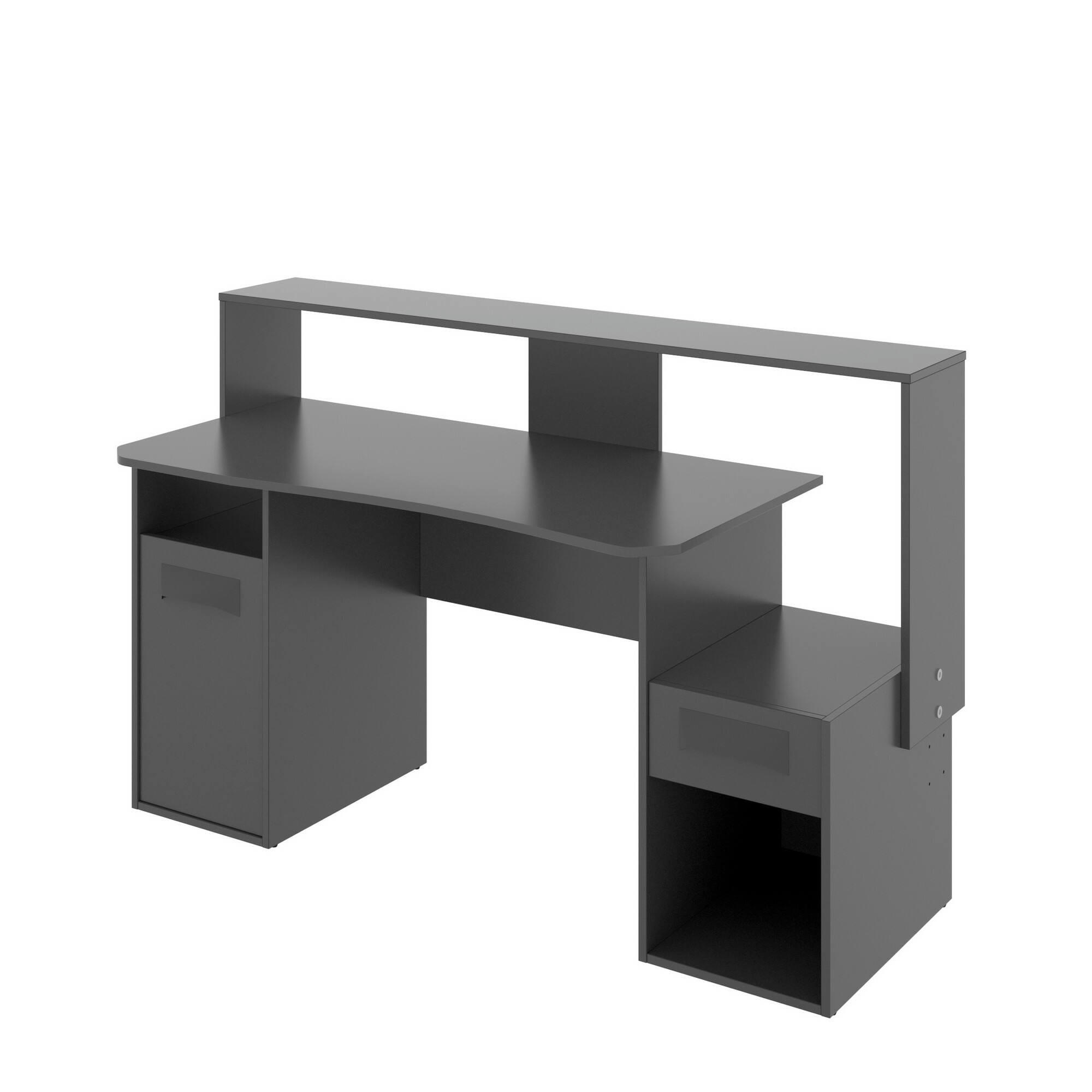 DGORIN - Bureau effet bois anthracite