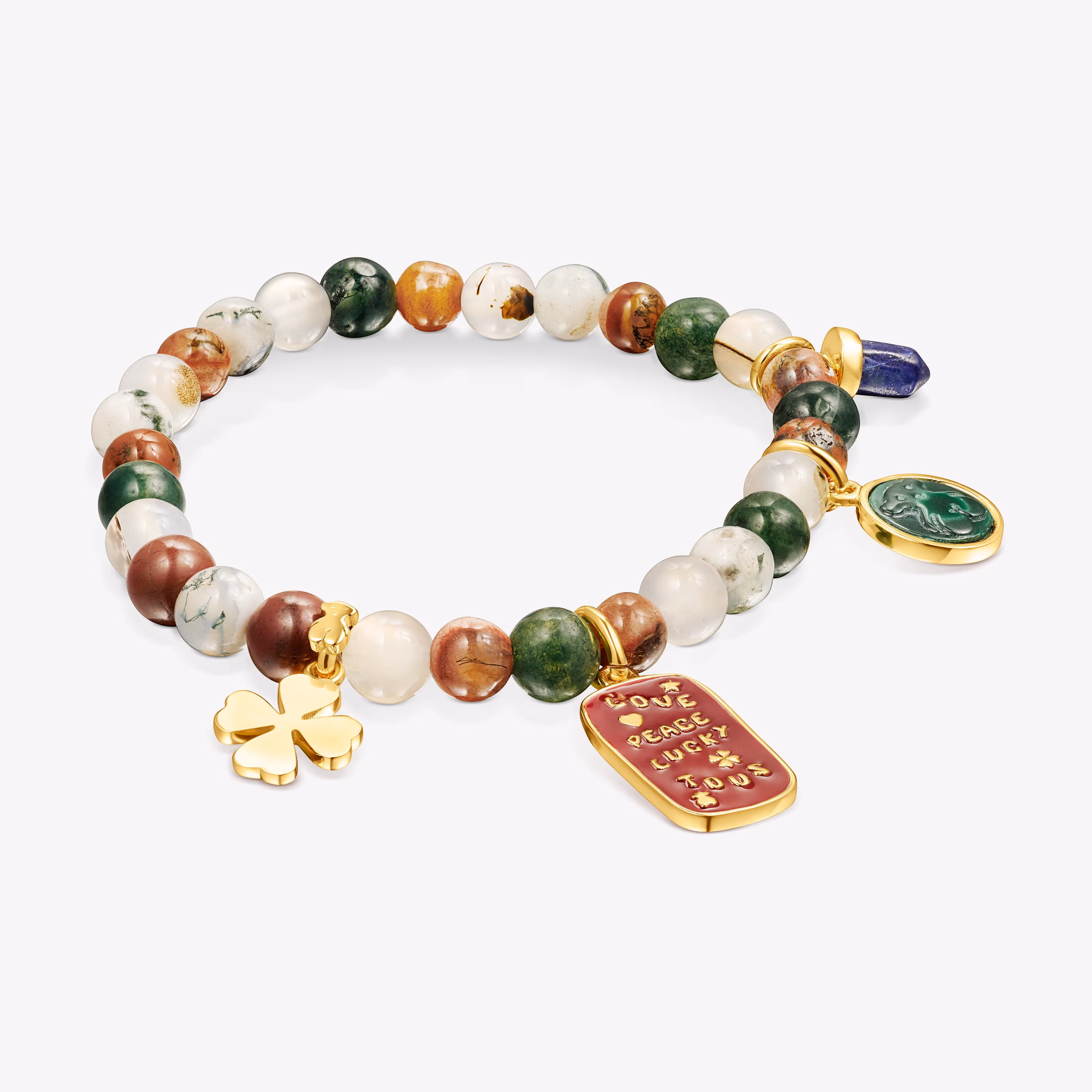 Pulsera con baño de oro 18 kt sobre plata y ágatas TOUS Good Vibes