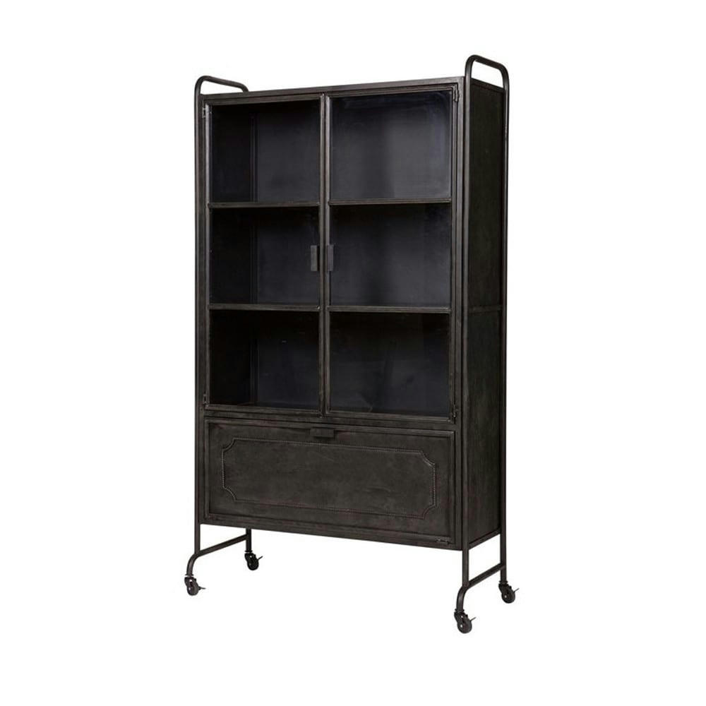 HUDSON - Vitrine en métal style industriel noir