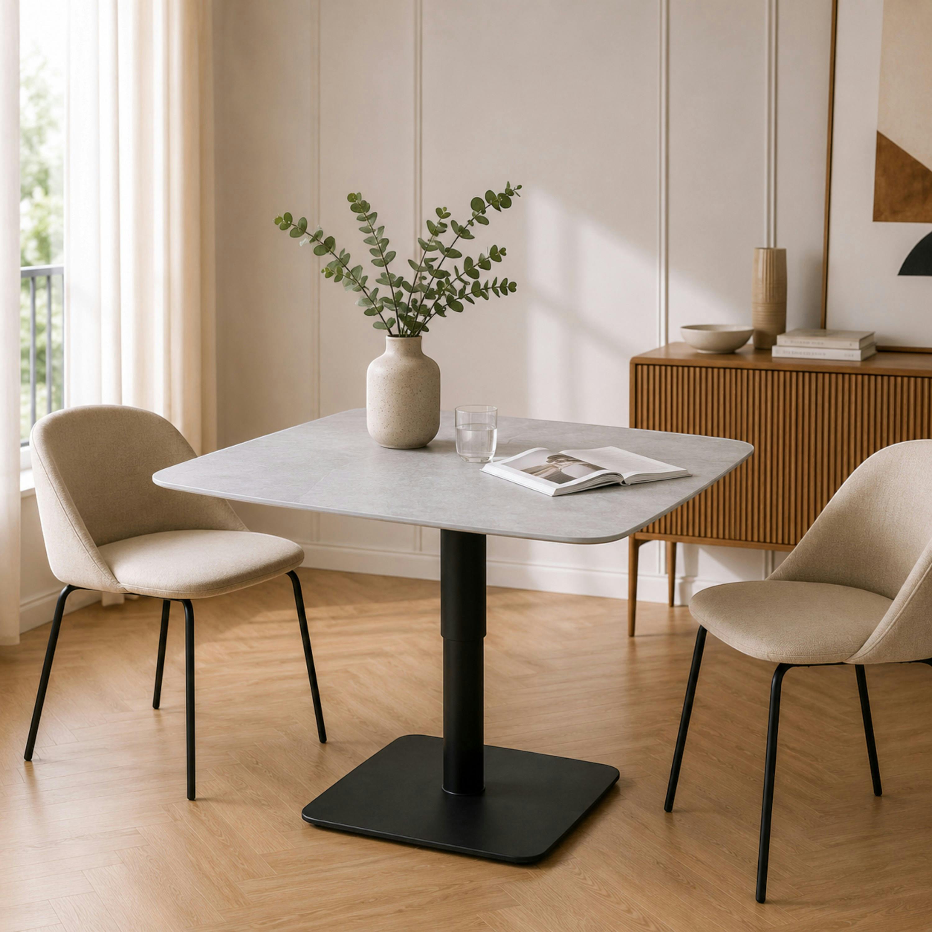 Table basse carrée relevable céramique grise 90 cm LUGANO