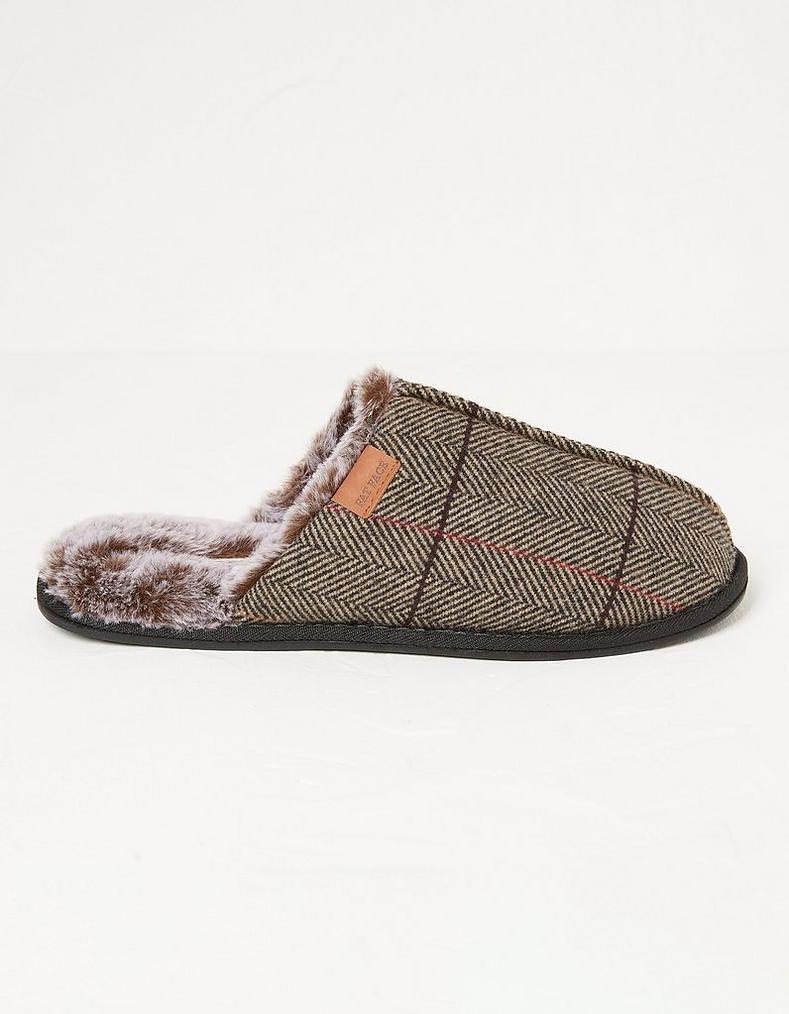 Harvey Check Mule Slipper