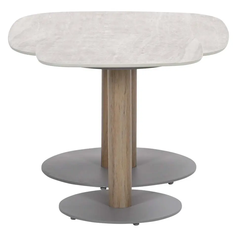 Bosco set van 2 loungetafels - taupe - Fibrestone/aluminium