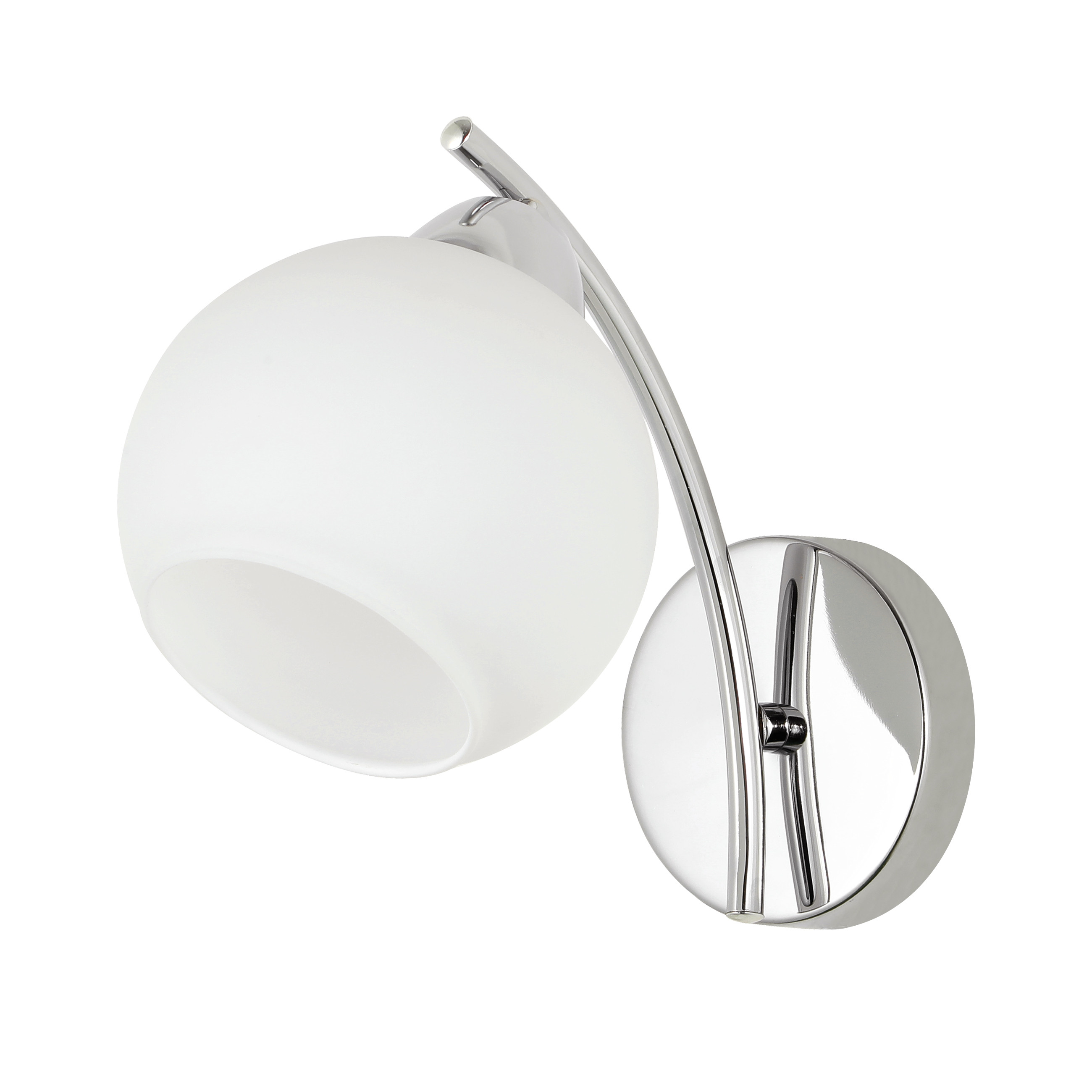 Lampa kinkiet AMOS chromowy 1x40w e27 klosz biały