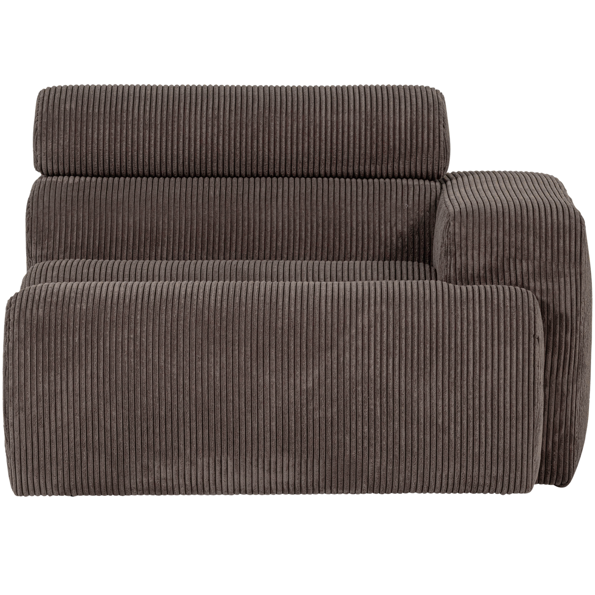 WOOOD 1-zits element bank arm links Novi - Ribstof - Grijsbruin - 86x109x113