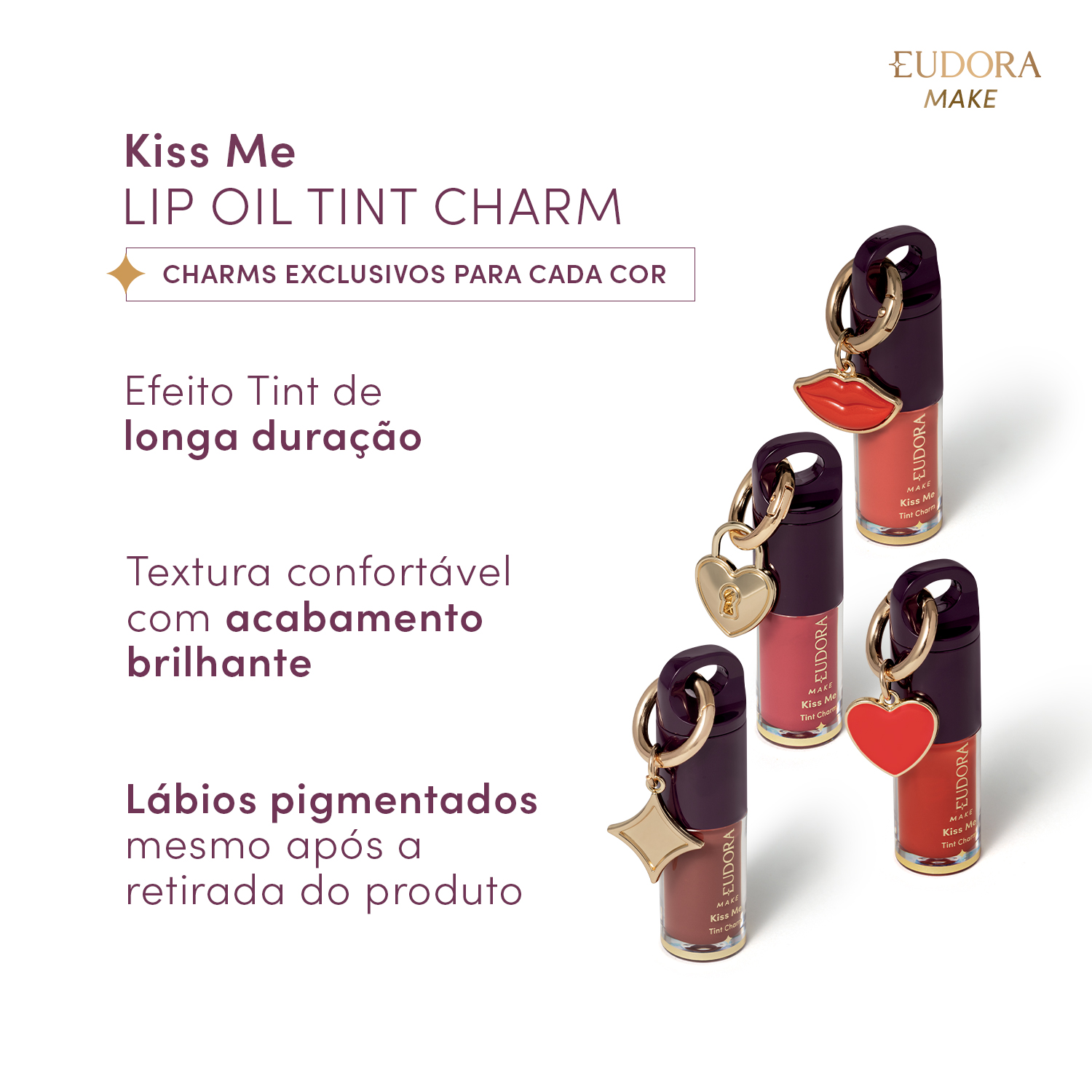 Lip Oil Tint Charm Pink Eudora Make Kiss Me 2ml