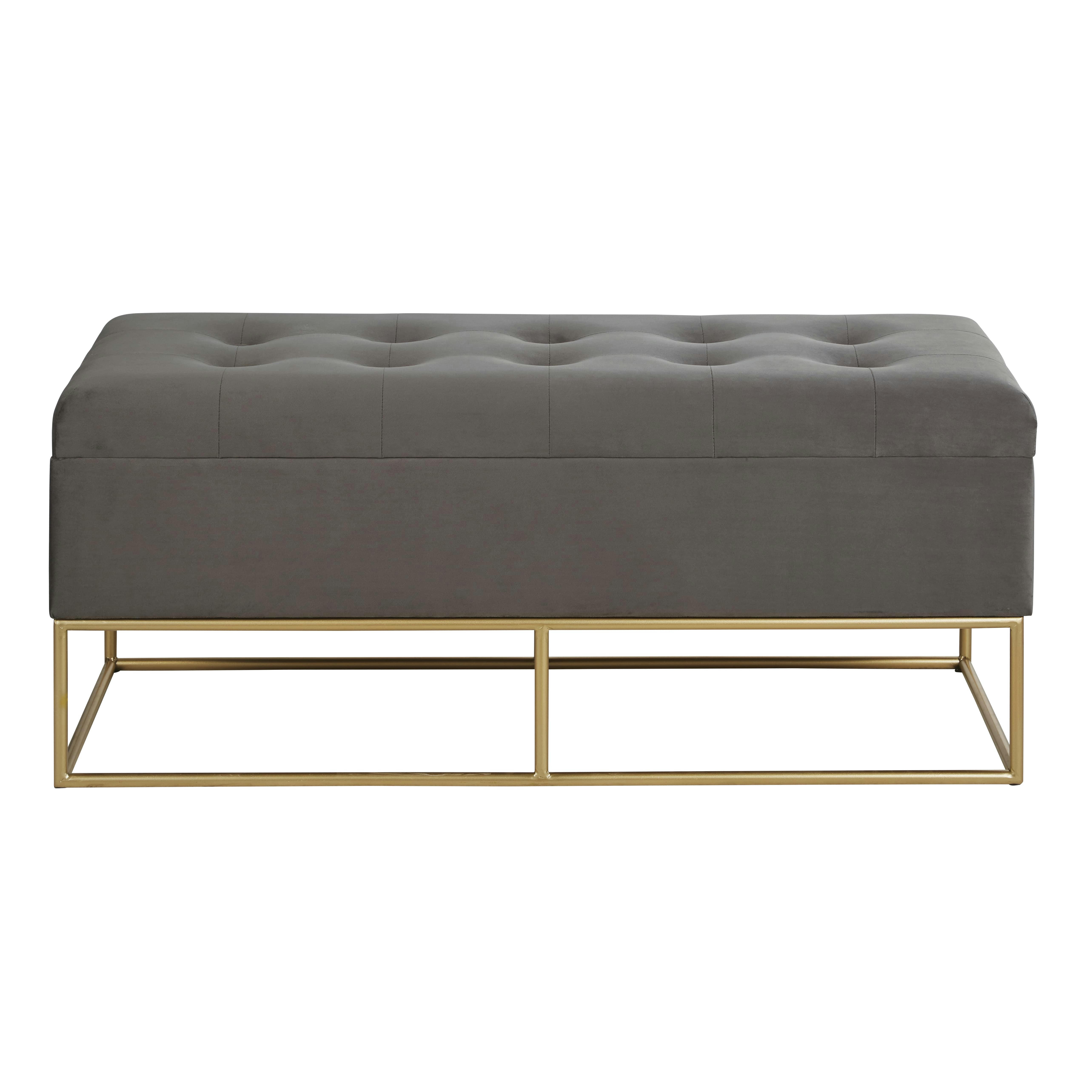 RIMINI - Banquette coffre de rangement gris anthracite