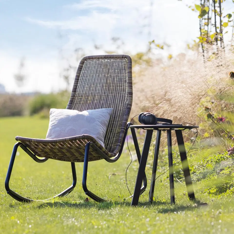 WOOOD Tom Schommelstoel Tuin - Rattan - Naturel - 97x51x95