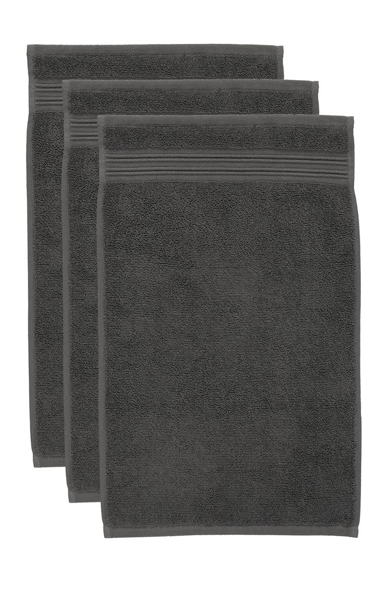 Beddinghouse Sheer - Gastendoekje - set van 3 - 30x50 cm - Antraciet