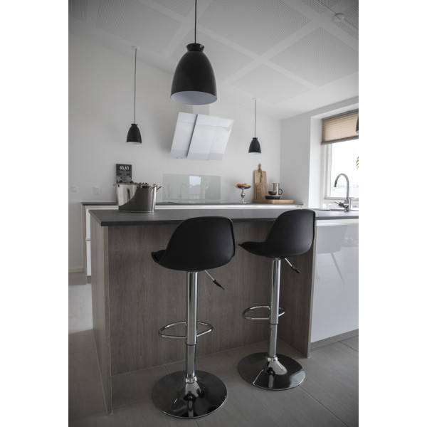 HOKER Trondheim czarny/chrom REGULOWANY ekoskóra styl loft
