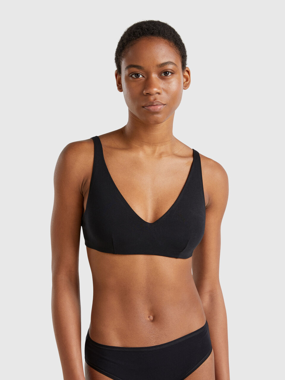 Bra with underwire in stretch cotton