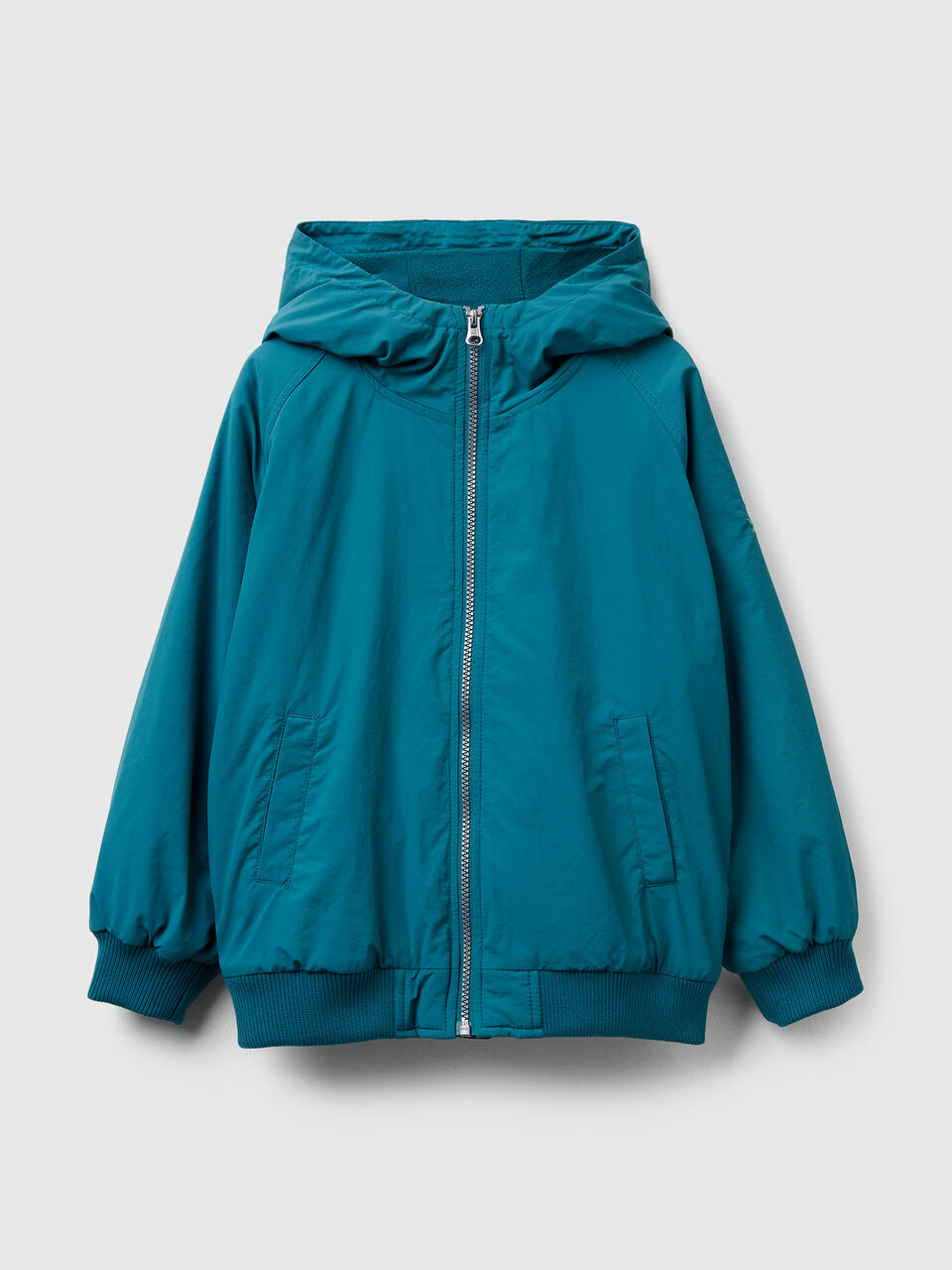 Nylon jacket with hood