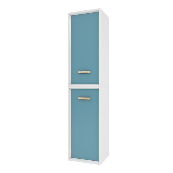 COLONNE DE SALLE DE BAIN SCANDINAVE BLANC A SUSPENDRE - H150xP25xL35cm - NORDIK VATTEN