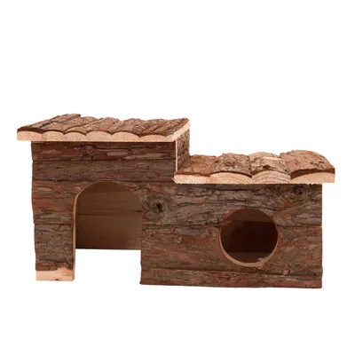 Log Cabin with Roof Terrace for Small Pets
