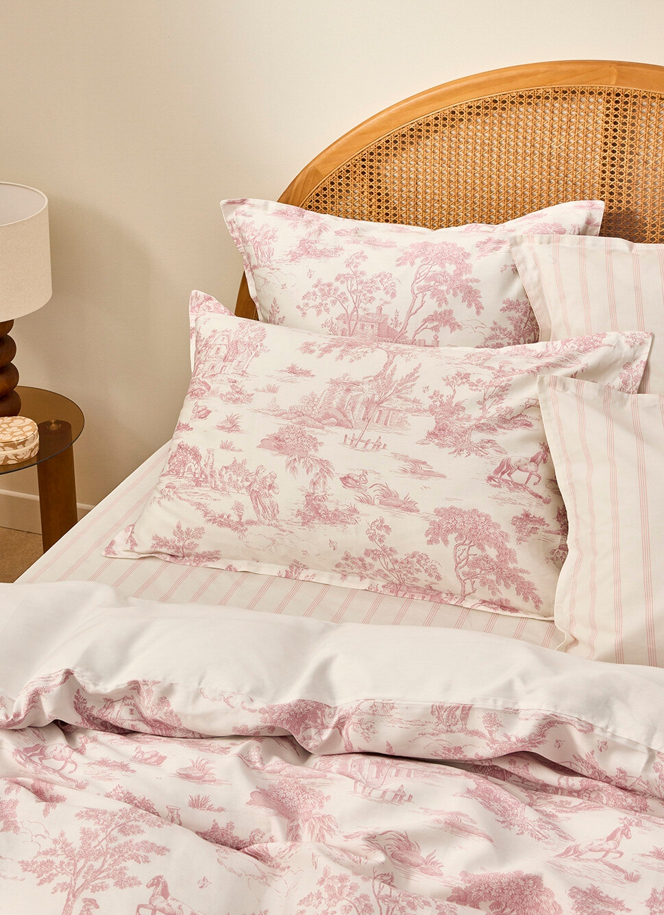 HOUSSE DE COUETTE EN SATIN DE COTON HÉLO?SE ROSE