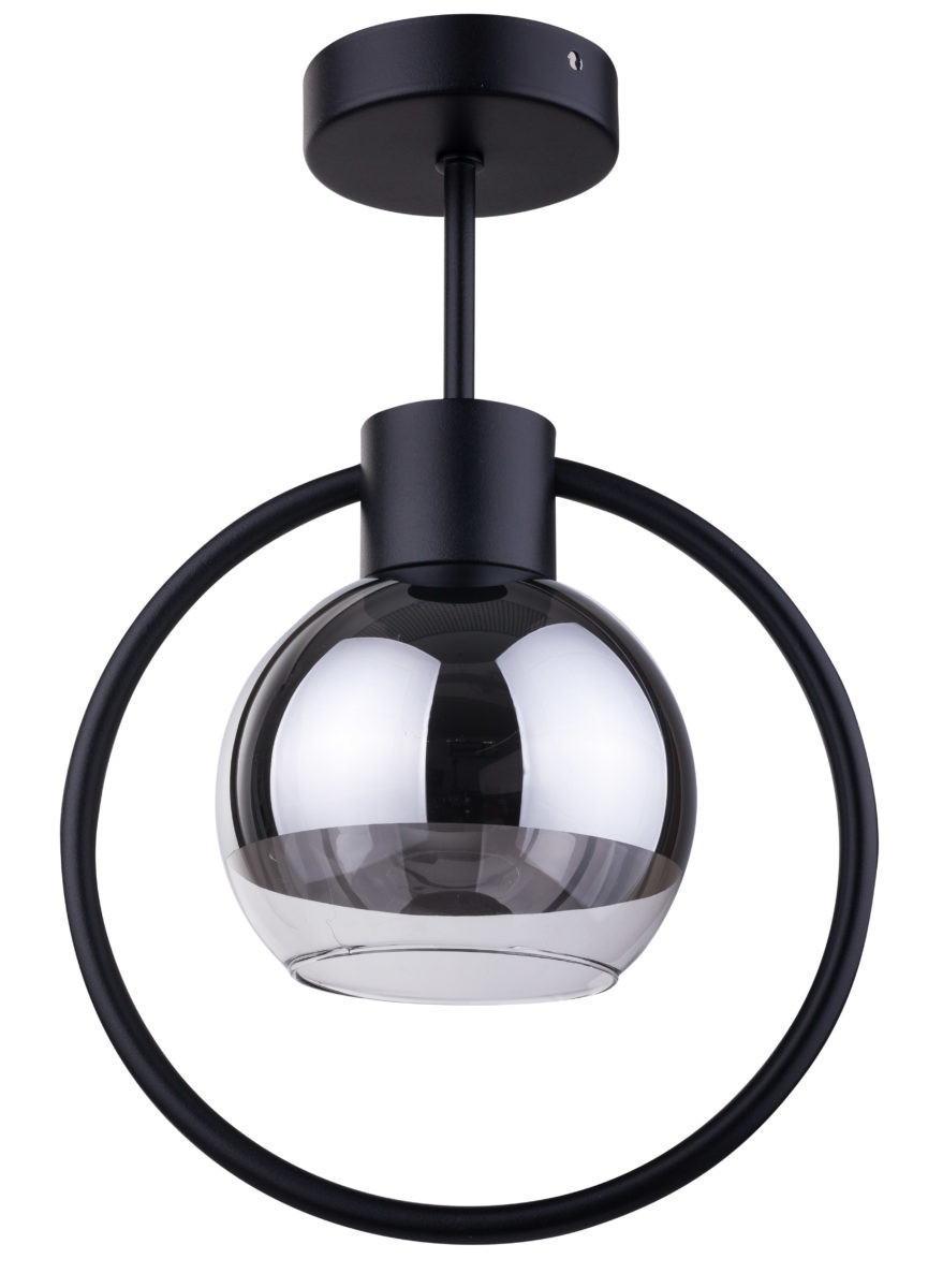 Lampa sufitowa czarno-srebrna Linda 1xE27x15W wym: 37x25x14 cm Sigma