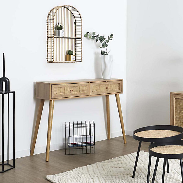 Console en bois et rotin Bali -Type: Console