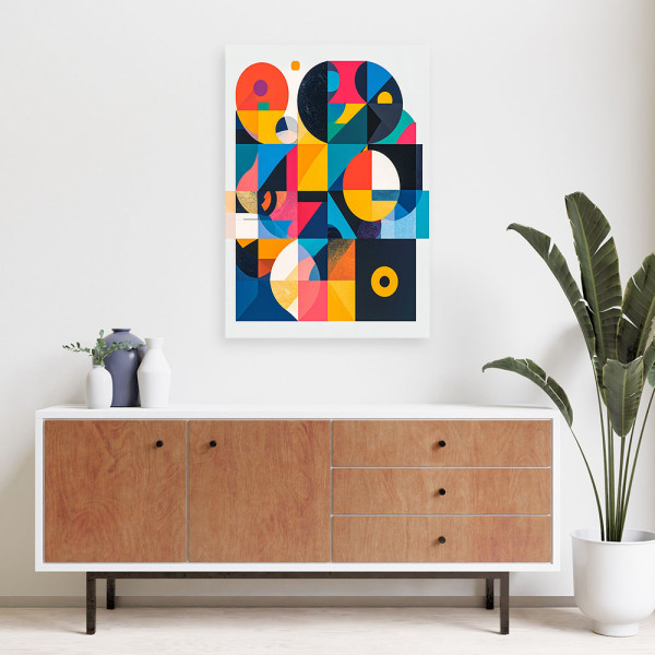 Obraz do salonu biura, Abstrakcja geometryczna w stylu Bauhausu 20x30