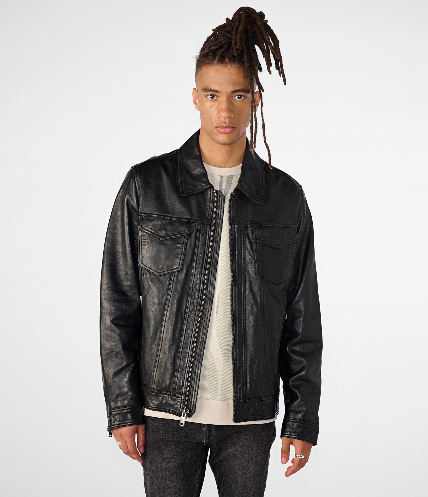 Greg Front Zip Trucker Jacket