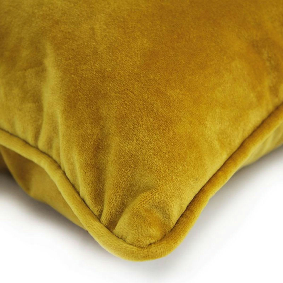 VELOURS - Coussin en velours jaune 60x40