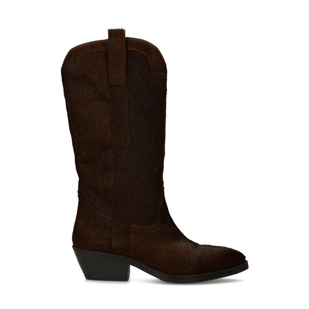Bruine pony hair cowboylaarzen