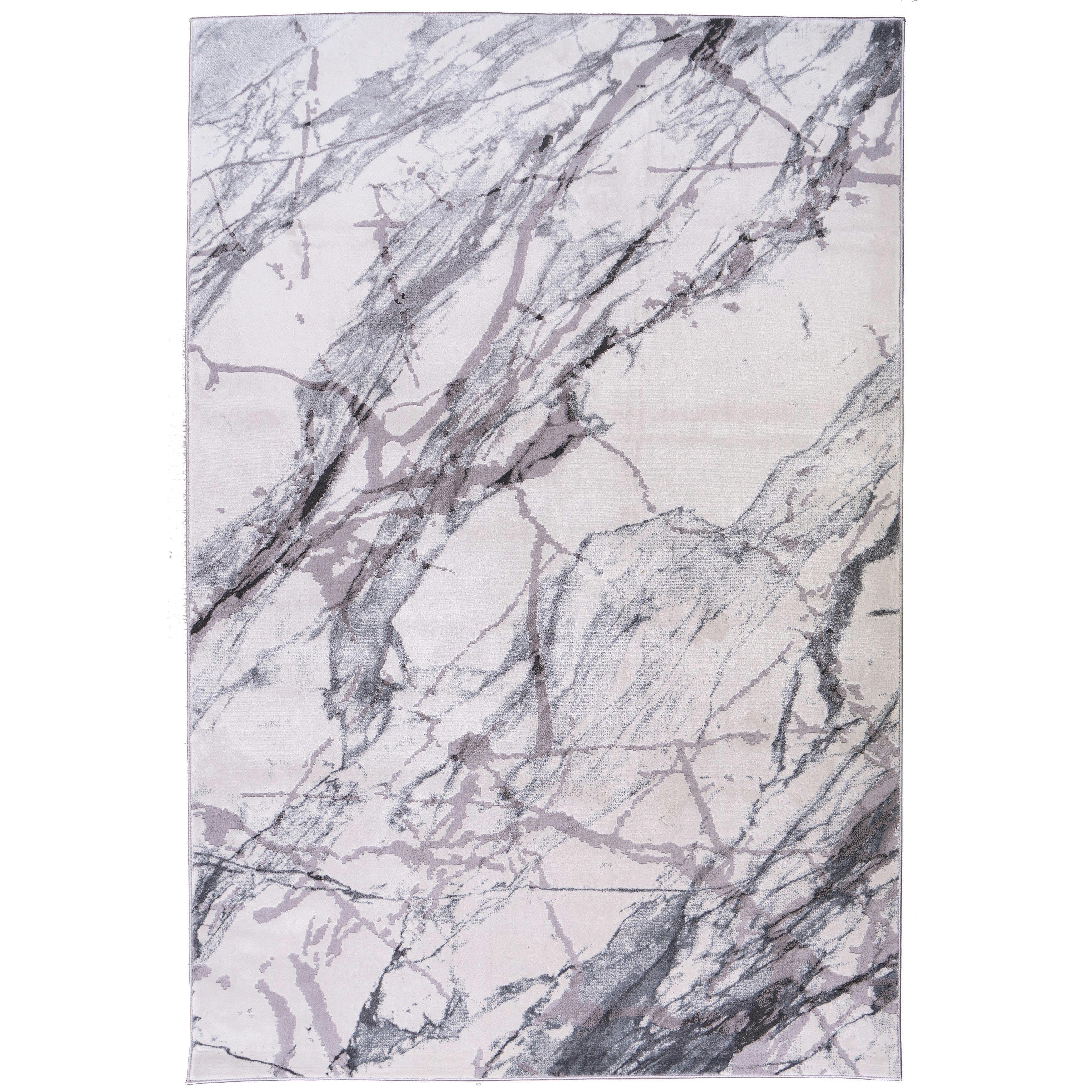 SIGNATURE - Tapis effet marbre brut gris 160x230cm