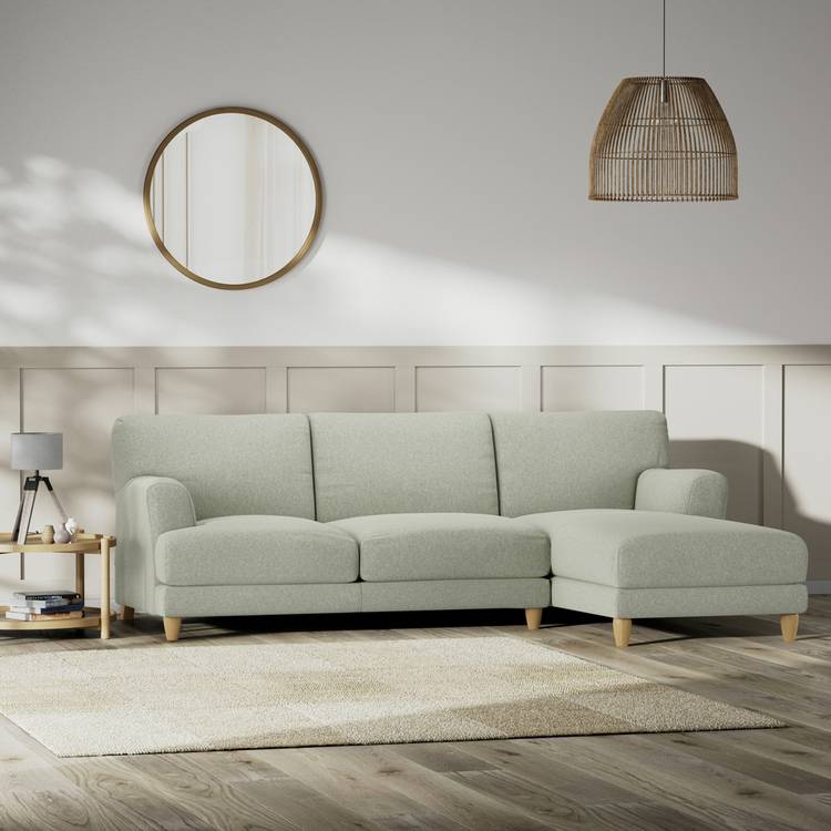 Habitat Askem Fabric Right Hand Corner Sofa - Sage Green