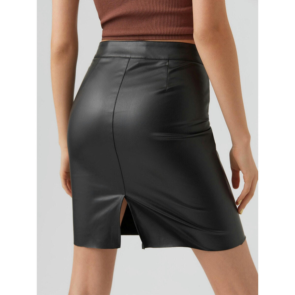 Jupe simili, taille haute