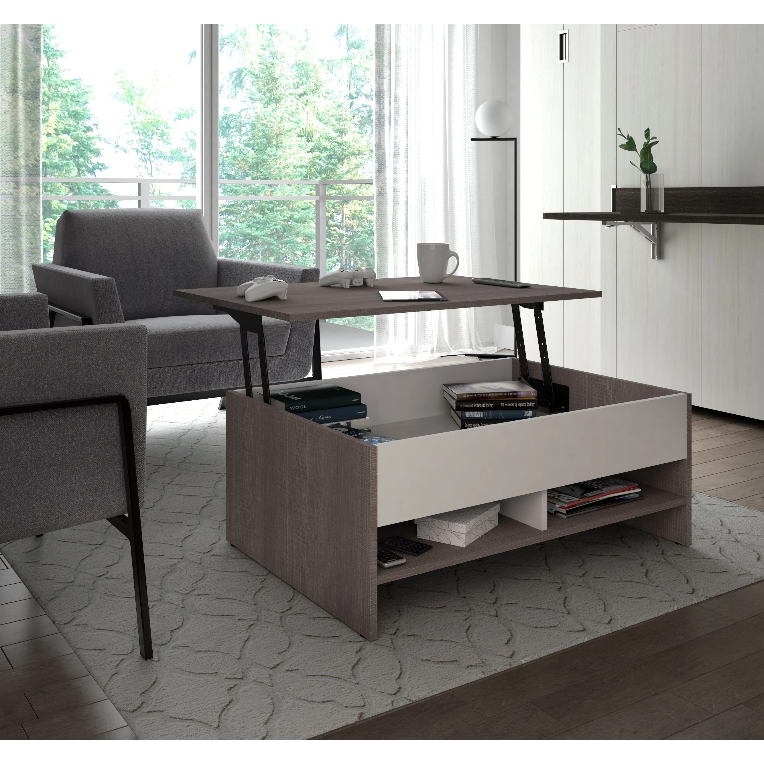 Bestar Small Space 37-inch Lift-Top Storage Coffee Table