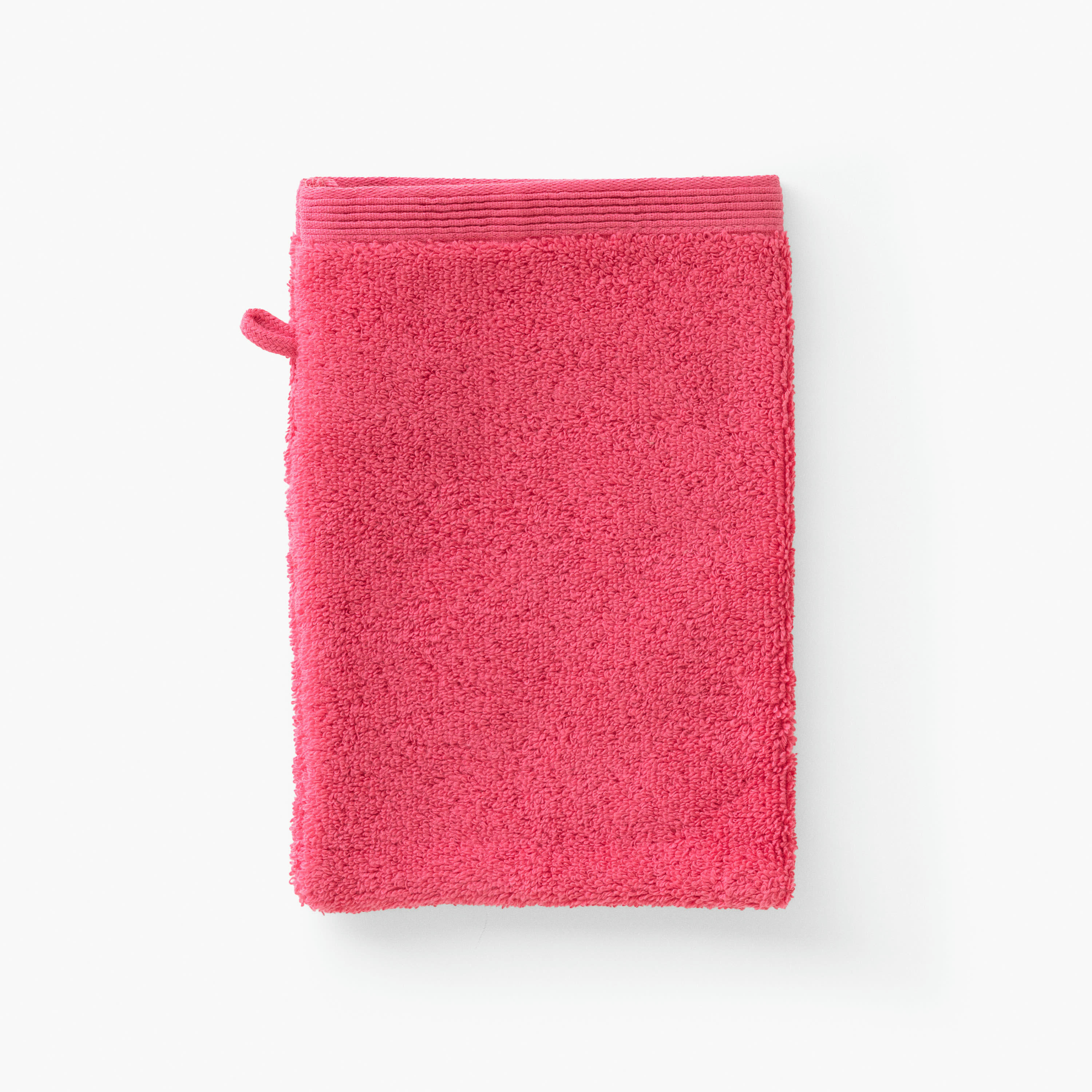 PROTEA - Gant de toilette Rose Pitaya bouclette brodé rose 15 x 21 cm
