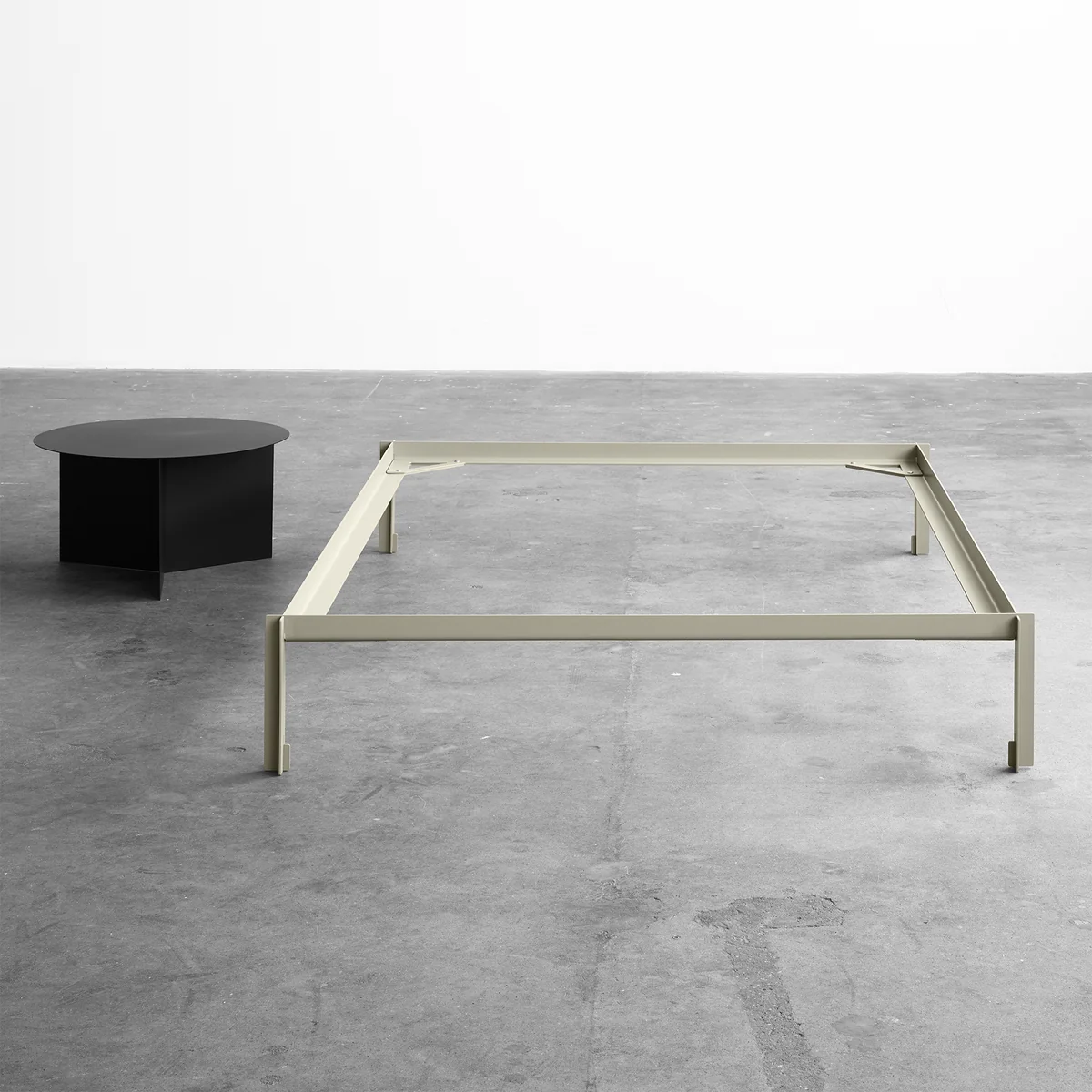 HAY - Connect Bett 140 x 200 cm für Boxspring-Matratze, warm grey