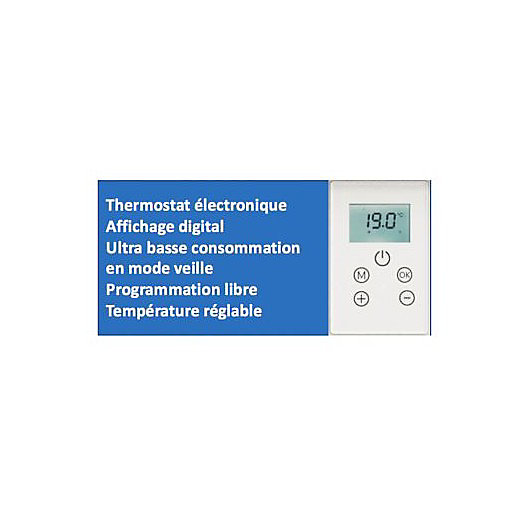 DX 951175 - Sèche-Serviette électrique sec à barres plates 750W -12 cm- 6 Modes de fonctionnement - Blanc