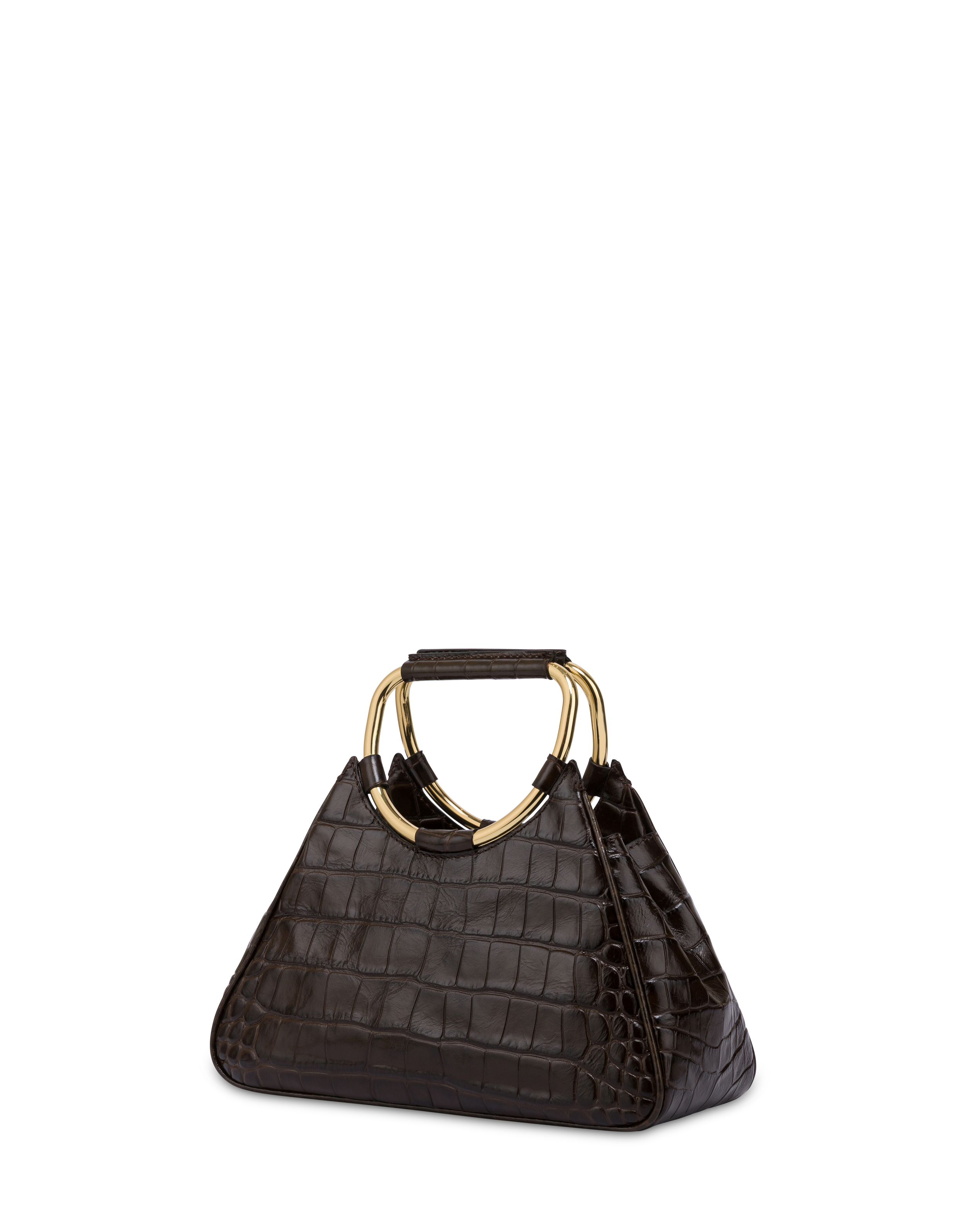 Borsa A Mano Armour In Vitello Stampa Cocco T.moro