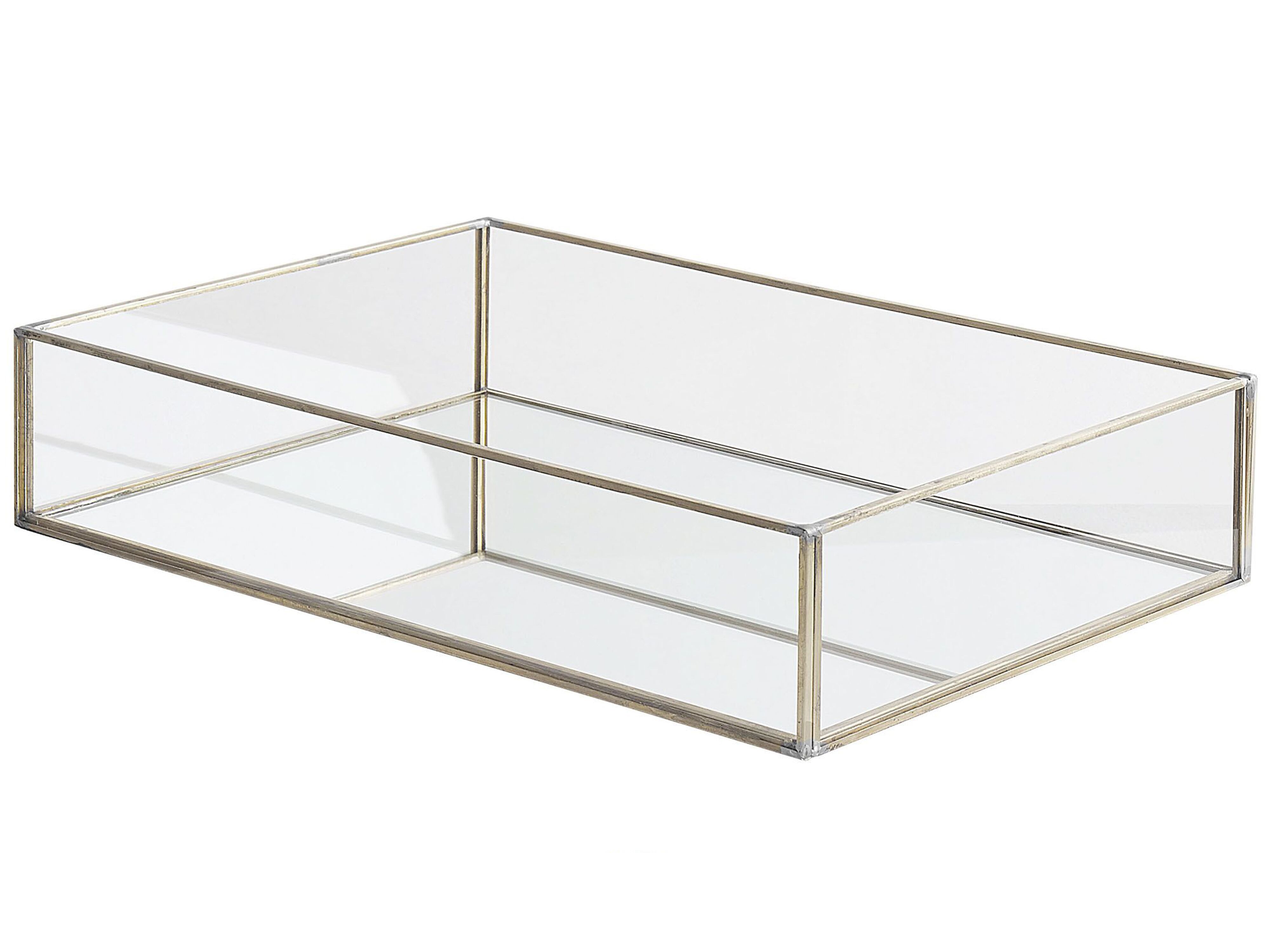 Decorative Tray GRENOBLE Glass Silver