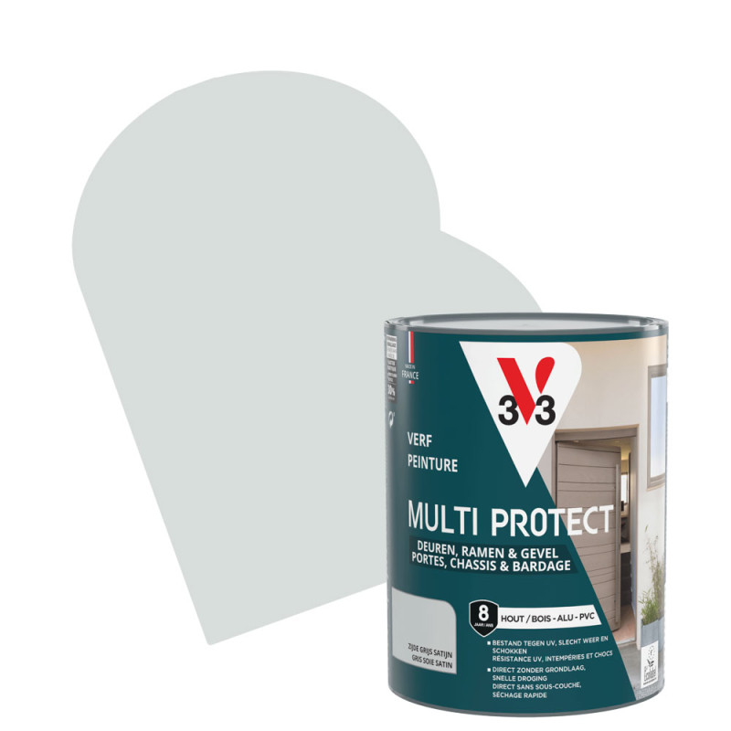 Laque Multi Protect gris soie satiné 0,75 L V33
