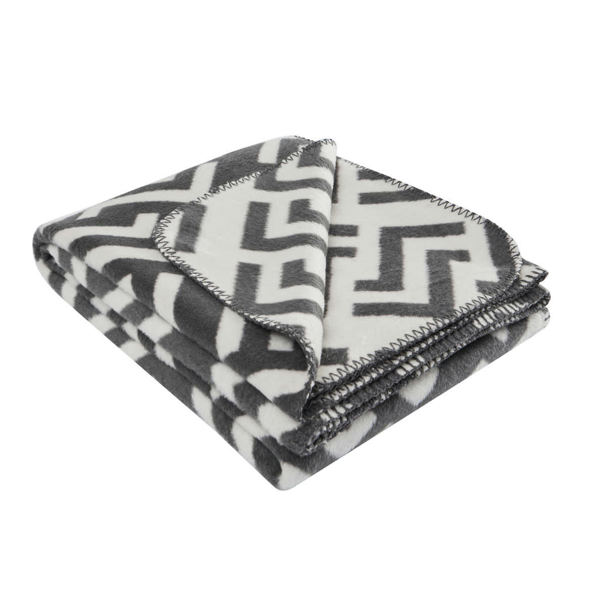 ELECTRA - Plaid chaud coton/acrylique Anthracite 130x170 cm