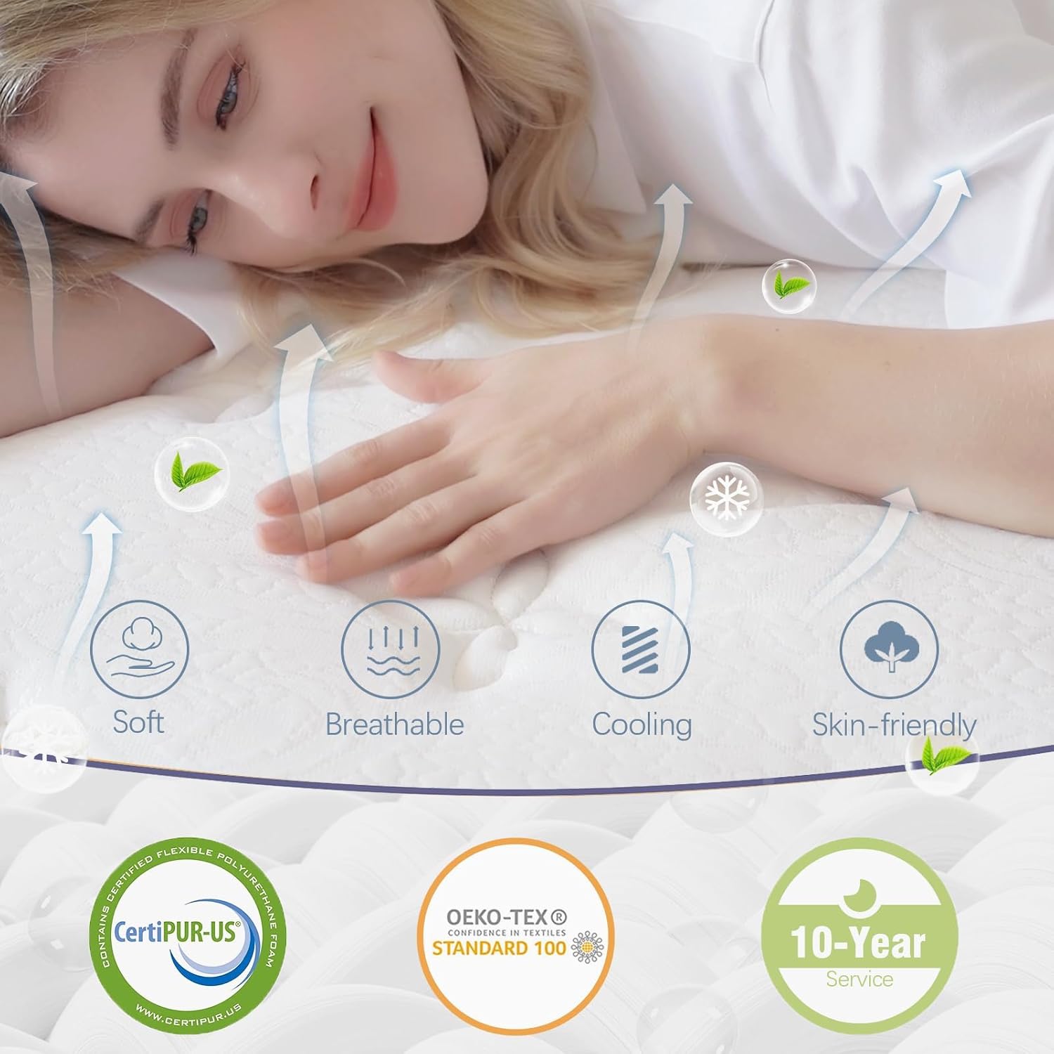 Queen Mattress 12 Inch, Gel Memory Foam Hybrid Mattresses with Luxury 10 Layers, Medium Firm Queen Bed Mattress in a Box with Pressure Relief and Support, CertiPUR-US Foam & 365-Night Trial