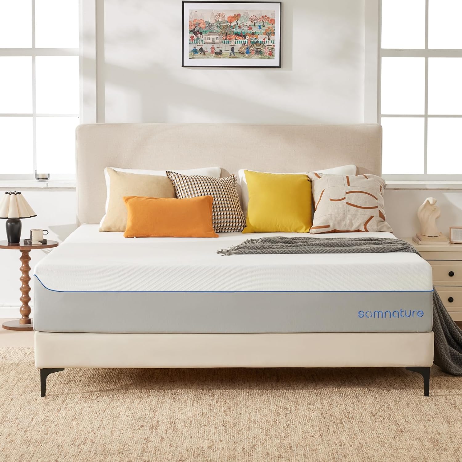Queen Mattress in a Box, 10 Inch Cooling Gel Memory Foam Mattress for Pressure Relief & Deep Sleep, Medium Firm with Motion Isolation, CertiPUR-US Certified, Fiberglass Free